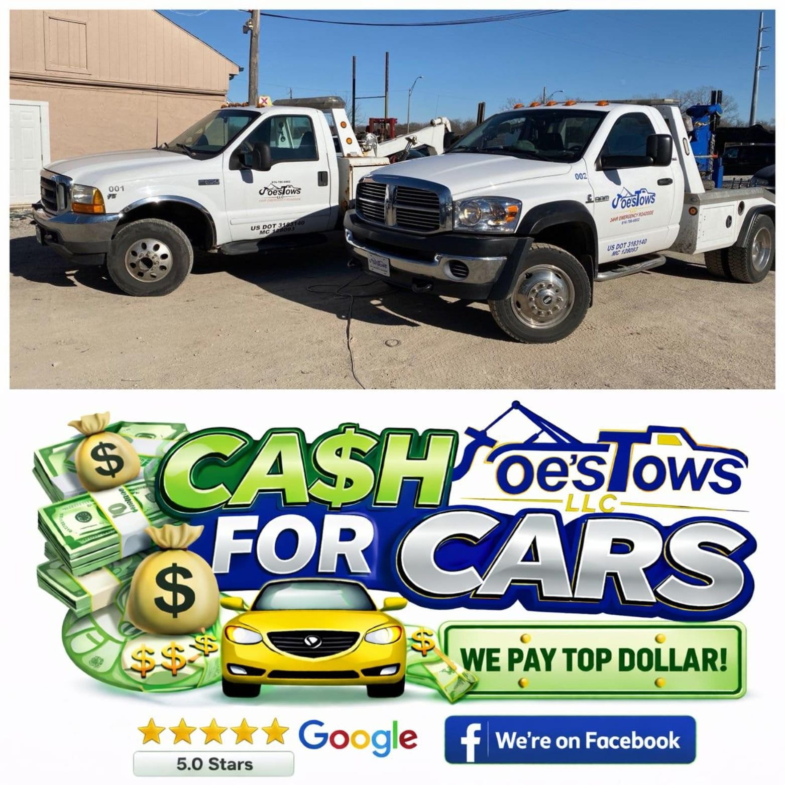 Joe's Tows tow truck service in Kansas City